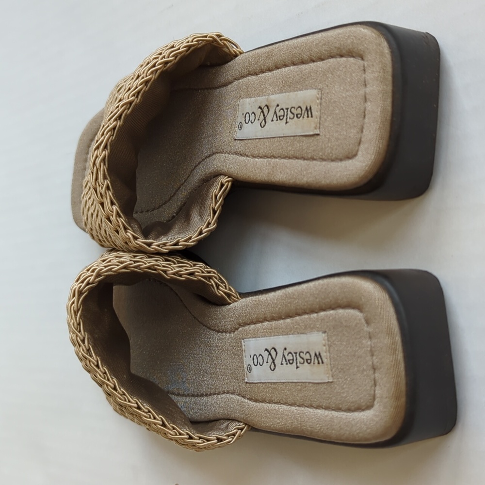 Wesley & Co. Neutral Slide Summer Sandal 6 Tan Brown - Picture 7 of 15